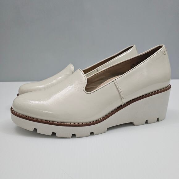 Vionic Willa Loafer Womens 9 Cream Patent Leather Wedge Slip On Arch Support - Picture 13 of 13